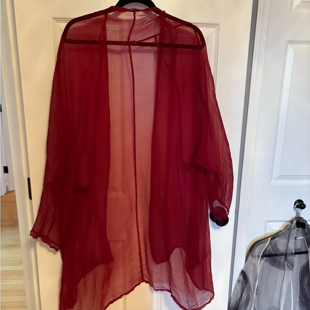 Grizas Sheer Silk Burgardy Jacket